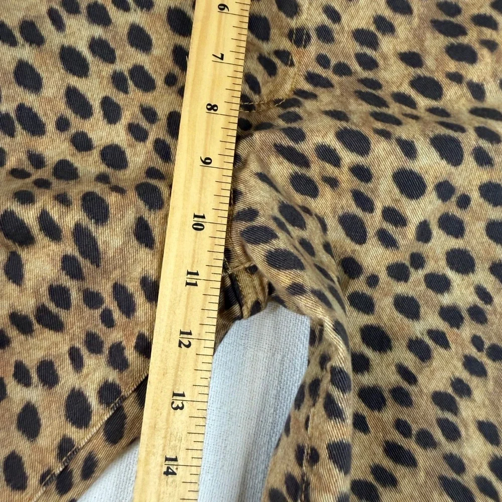 WeWoreWhat Womens Leopard Print High Rise Skinny Pants Tan Black Size 27